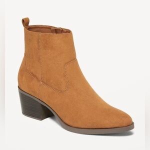 Classic Tan Suede Ankle Boots, Old Navy